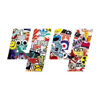 Polep vozidla Startovní číslo 44 typ 6 (83 - Sticker bomb) SAMOLEPKA NA AUTO, NÁLEPKA, FÓLIE, POLEP, TUNING, VLASTNÍ TEXT, TISK, AUTOSAMOLEPKY.cz, POLEPY, OBRÁZEK, LOGO, 3D STICKERS