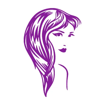 Polep vozidla SAMOLEPKA Žena tvář 001 pravá (14 - fialová) NA AUTO, NÁLEPKA, FÓLIE, POLEP, TUNING, VLASTNÍ TEXT, TISK, AUTOSAMOLEPKY.cz, POLEPY, OBRÁZEK, LOGO, SAMOLEPKY