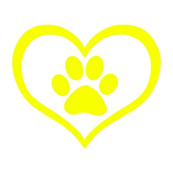 samolepka Tlapky love 002 (70 - Fluorescentní žlutá) SAMOLEPKA NA AUTO, NÁLEPKA, FÓLIE, POLEP, TUNING, VLASTNÍ TEXT, TISK, AUTOSAMOLEPKY.cz, POLEPY, OBRÁZEK, LOGO, 3D STICKERS