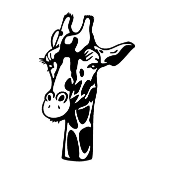 Samolepící dekorace SAMOLEPKA Žirafa 001 levá (01 - černá) NA AUTO, NÁLEPKA, FÓLIE, POLEP, TUNING, VLASTNÍ TEXT, TISK, AUTOSAMOLEPKY.cz, POLEPY, OBRÁZEK, LOGO, SAMOLEPKY