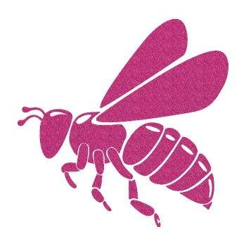 Samolepící dekorace SAMOLEPKA Včela 001 levá (90 - Ultra Metalic růžová) NA AUTO, NÁLEPKA, FÓLIE, POLEP, TUNING, VLASTNÍ TEXT, TISK, AUTOSAMOLEPKY.cz, POLEPY, OBRÁZEK, LOGO, SAMOLEPKY