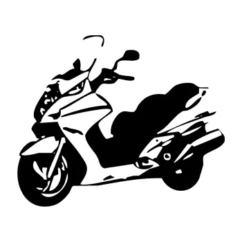 Samolepící dekorace SAMOLEPKA Skůtr levá (01 - černá) NA AUTO, NÁLEPKA, FÓLIE, POLEP, TUNING, VLASTNÍ TEXT, TISK, AUTOSAMOLEPKY.cz, POLEPY, OBRÁZEK, LOGO, SAMOLEPKY