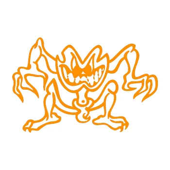 Samolepicí dekorace na vozidlo Žabák levá (06 - oranžová) SAMOLEPKA NA AUTO, NÁLEPKA, FÓLIE, POLEP, TUNING, VLASTNÍ TEXT, TISK, AUTOSAMOLEPKY.cz, POLEPY, OBRÁZEK, LOGO, 3D STICKERS