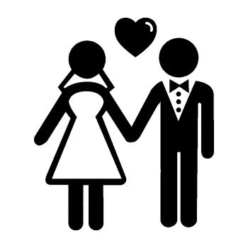 Samolepící dekorace Svatba 001 pravá (01 - černá) SAMOLEPKA NA AUTO, NÁLEPKA, FÓLIE, POLEP, TUNING, VLASTNÍ TEXT, TISK, AUTOSAMOLEPKY.cz, POLEPY, OBRÁZEK, LOGO, 3D STICKERS