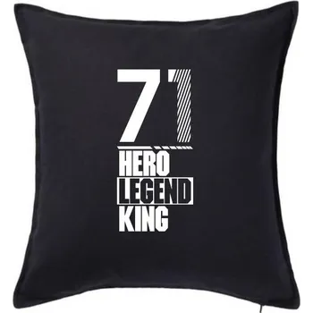 Polštář Hero, Legend, King x Queen 1971 - Polštář 50x50 - 50x50 - Pouze potah ( Černá )