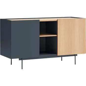 Komoda Antracitově šedá dubová komoda Teulat Otto 130 x 49 cm