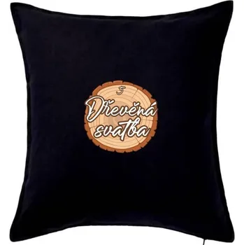 Polštář Dřevěná svatba 5 - Polštář 50x50 - 50x50 - Pouze potah ( Černá )