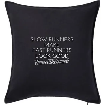 Polštář Slow runners - Polštář 50x50 - 50x50 - Pouze potah ( Černá )