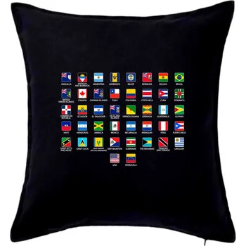 Polštář Vlajky států - Amerika - Polštář 50x50 - 50x50 - Pouze potah ( Černá )