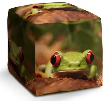 Taburet Taburet Kostka Zelená žába: 40x40x40 cm - Sablio