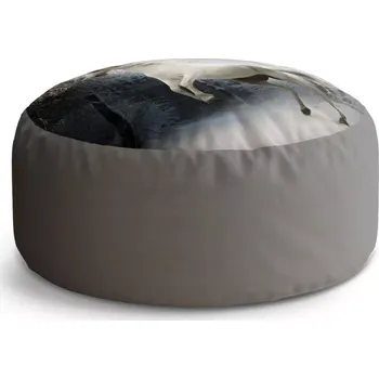 Sedací pytel Kulatý taburet Circle Bílý kůň: 38x48 cm - Sablio