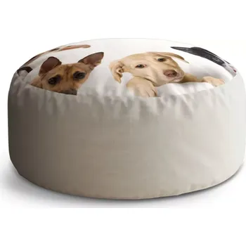 Sedací pytel Kulatý taburet Circle Štěňátka a koťátka: 38x48 cm - Sablio