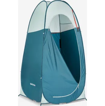 kempingová sprcha QUECHUA Kempinková kabina na sprchování 2 Seconds MODRÁ|ZELENÁ