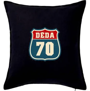 Polštář Děda 70 - Polštář 50x50 - 50x50 - Včetně výplně ( Černá )