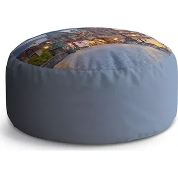Sedací pytel Kulatý taburet Circle Karlův most: 38x48 cm - Sablio