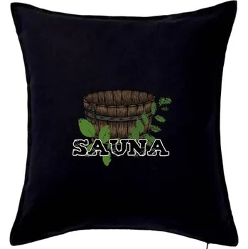 Polštář Sauna nápis - Polštář 50x50 - 50x50 - Pouze potah ( Černá )