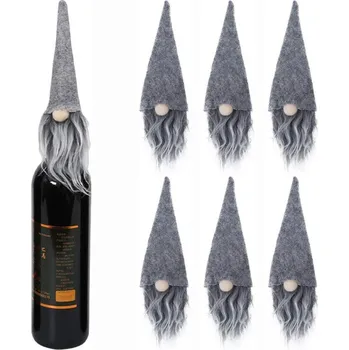 Vánoční dekorace Rea Vánoční obaly na lahve Santa Claus 6 ks KF323-6