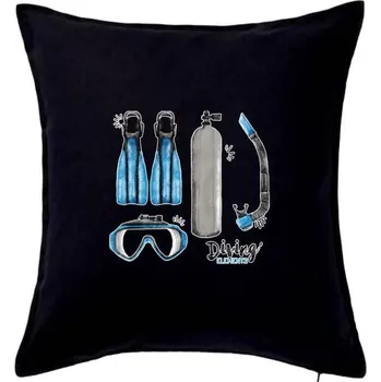 Polštář Diving elements - Polštář 50x50 - 50x50 - Pouze potah ( Černá )