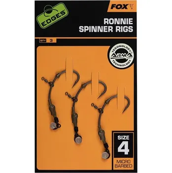 Rybářský háček Fox montáž Edges Ronnie Spinner Rigs velikost háčku 4