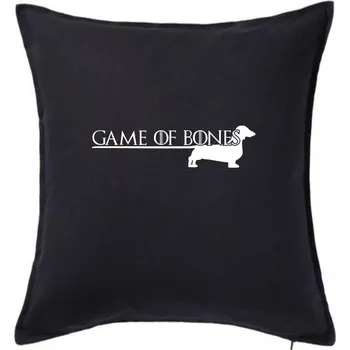 Polštář Jezevčík Game of bones - Polštář 50x50 - 50x50 - Pouze potah ( Černá )
