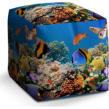 Taburet Taburet Kostka Korálový útes: 40x40x40 cm - Sablio