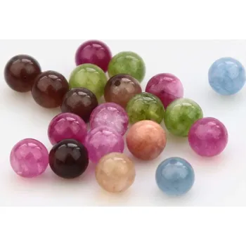 Drahý kámen Pro Háčkování Chalcedon přírodní barvený imitace turmalínu 8 mm mix