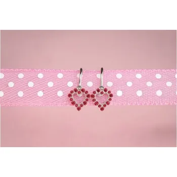 Náušnice Couple, Dětské náušničky Sweetie, bílé zlato a červené zirkony, 6680356-0-0-74