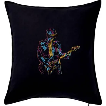 Polštář Kytarista splash - Polštář 50x50 - 50x50 - Pouze potah ( Černá )