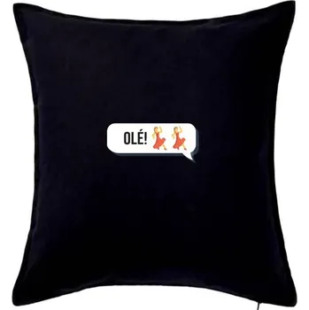 Polštář Emoji - olé - Polštář 50x50 - 50x50 - Pouze potah ( Černá )
