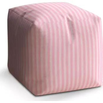 Taburet Taburet Kostka Růžové pruhy: 40x40x40 cm - Sablio