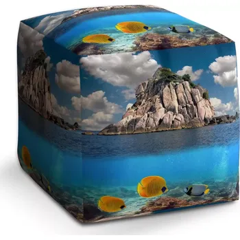 Taburet Taburet Kostka Skála v moři: 40x40x40 cm - Sablio