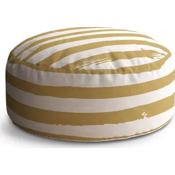 Sedací pytel Kulatý taburet Circle Zlaté pruhy: 38x48 cm - Sablio