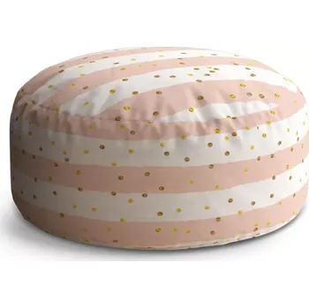 Sedací pytel Kulatý taburet Circle Pruhy a zlaté tečky: 38x48 cm - Sablio