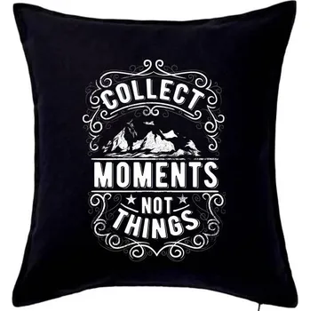 Polštář Collect moments not things - Polštář 50x50 - 50x50 - Pouze potah ( Černá )