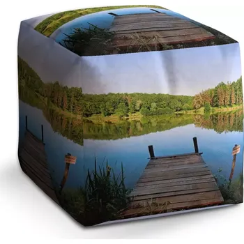 Taburet Taburet Kostka Molo na jezeře: 40x40x40 cm - Sablio