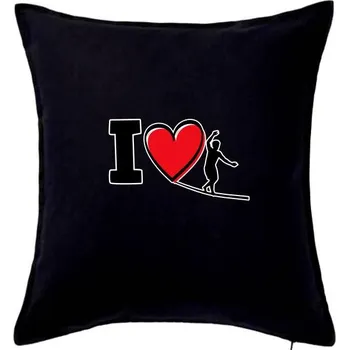 Polštář I love slackline - Polštář 50x50 - 50x50 - Pouze potah ( Černá )