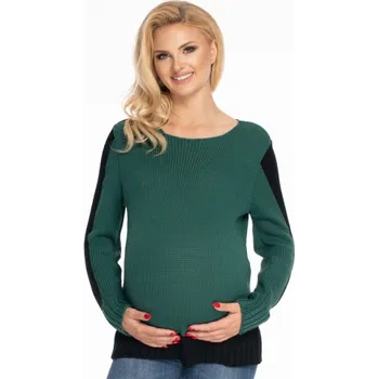 Dámský svetr Be MaaMaa Těhotenský svetr - zeleno/černý, Velikosti těh. moda UNI
