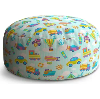 Sedací pytel Kulatý taburet Circle Autíčka: 38x48 cm - Sablio