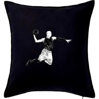 Polštář Basketbalista ve výskoku - Polštář 50x50 - 50x50 - Pouze potah ( Černá )