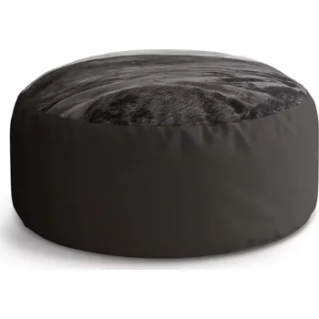 Sedací pytel Kulatý taburet Circle Černobílé údolí: 38x48 cm - Sablio