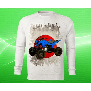 Pánská mikina mikina YAMAHA ČTYŘKOLKA dámská XXL (mikina s motorkou světle šedý melír )