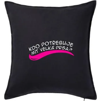 Polštář Kdo potřebuje velké prsa, když má tento zadek - Polštář 50x50 - 50x50 - Včetně výplně ( Černá )