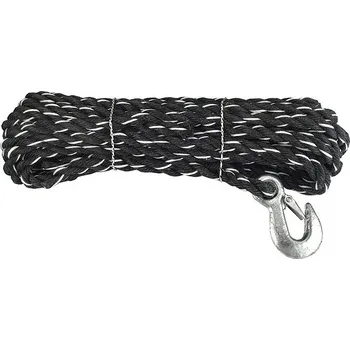 Železářství CONNEX PP Lano stáčené víceúčelové 3pramenné, 14 mm × 10 m, bílá/černá, hák DY2701351