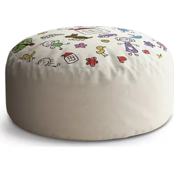 Sedací pytel Kulatý taburet Circle Malování 2: 38x48 cm - Sablio