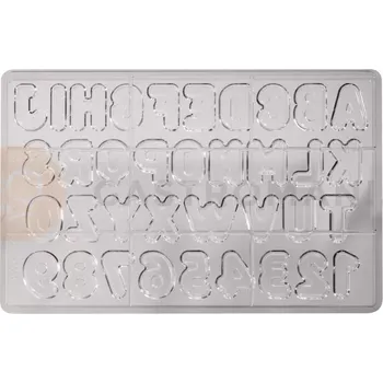 Čokoládová tyčinka Polykarbonátová forma na čokoládové dekorace - číslice a písmena, forma 275x175 mm - MA3005 | MARTELLATO, Fantasy