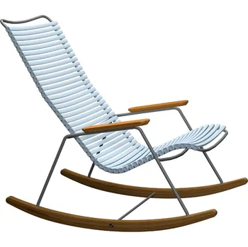 Světle modré plastové houpací zahradní křeslo HOUE Click