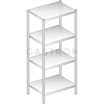Počítačový stůl Skladovací regál z nerezové oceli se čtyřmi policemi 800x700x2000 mm | DORA METAL, DM-3319