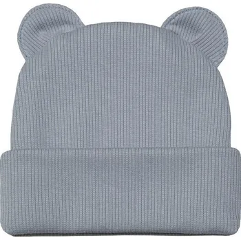 Čepice Esito Zimní žebrovaná čepice s oušky Color Šedá vel. 34