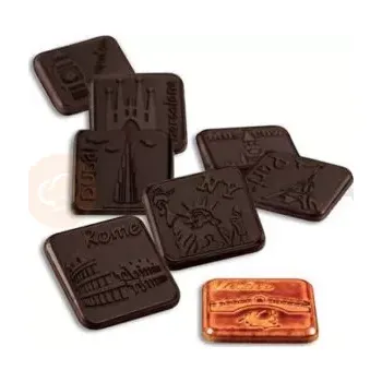 Čokoládová tyčinka Polykarbonátová forma na čokoládu, hranatá - 8 x 3 ks x 4 g, 34x34x4 mm - MA6006 | MARTELLATO, Napolitain
