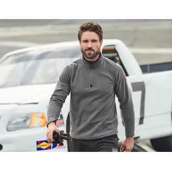 Pánská mikina Pracovní troyer z microfleecu dryplexx® micro velikost XS antracit Strauss Pracovní oblečení